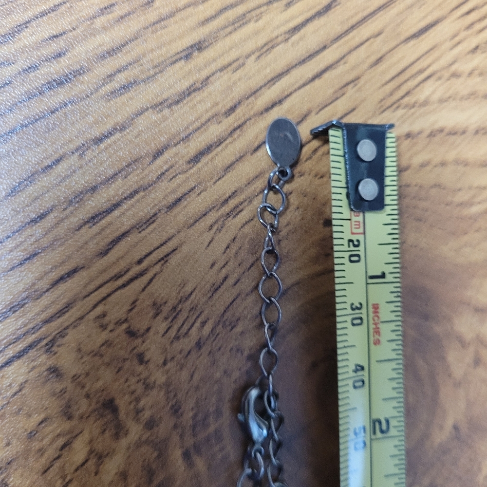 Silvertone Black Gray Crystal Necklace - Picture 3 of 5